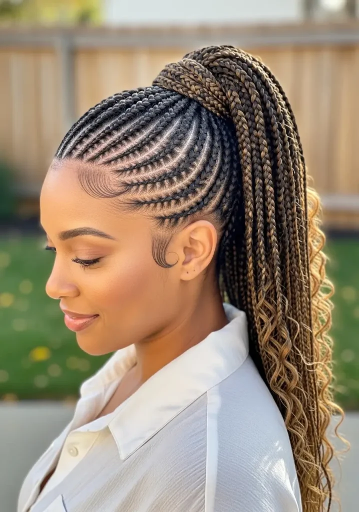 African Braids High Ponytail Style