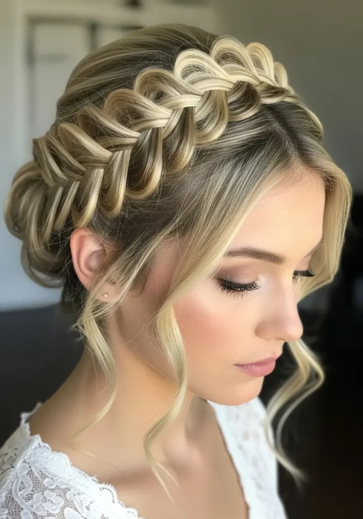 Braided Crown with Soft Volume