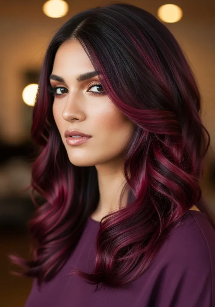 Burgundy Highlights for Rich Drama