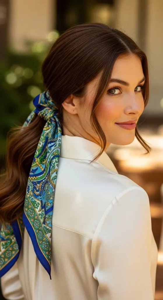 Classic Low Pony with Silk Scarf