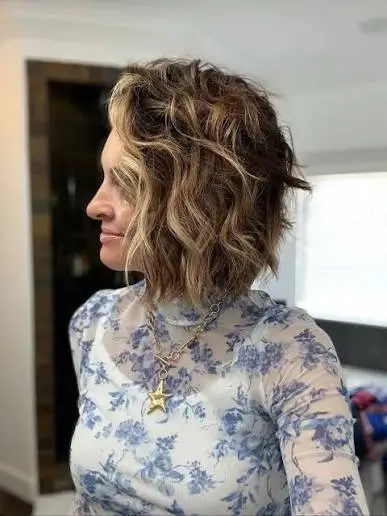 Curly Bob with Side Part