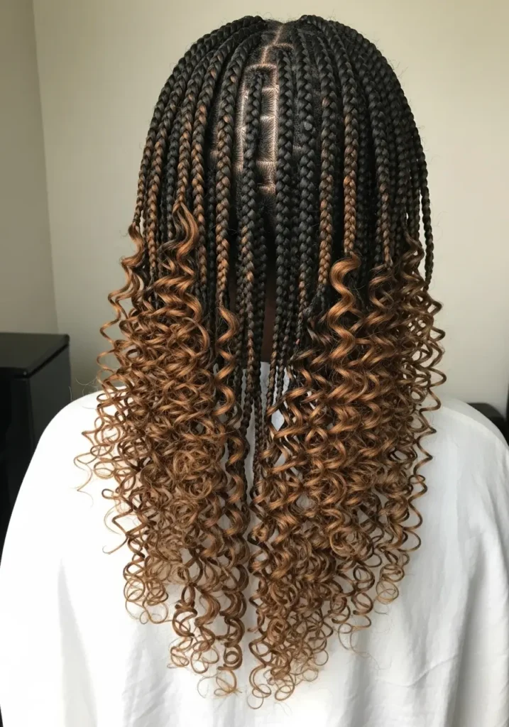 Curly End Fulani Braids for Romantic Vibes