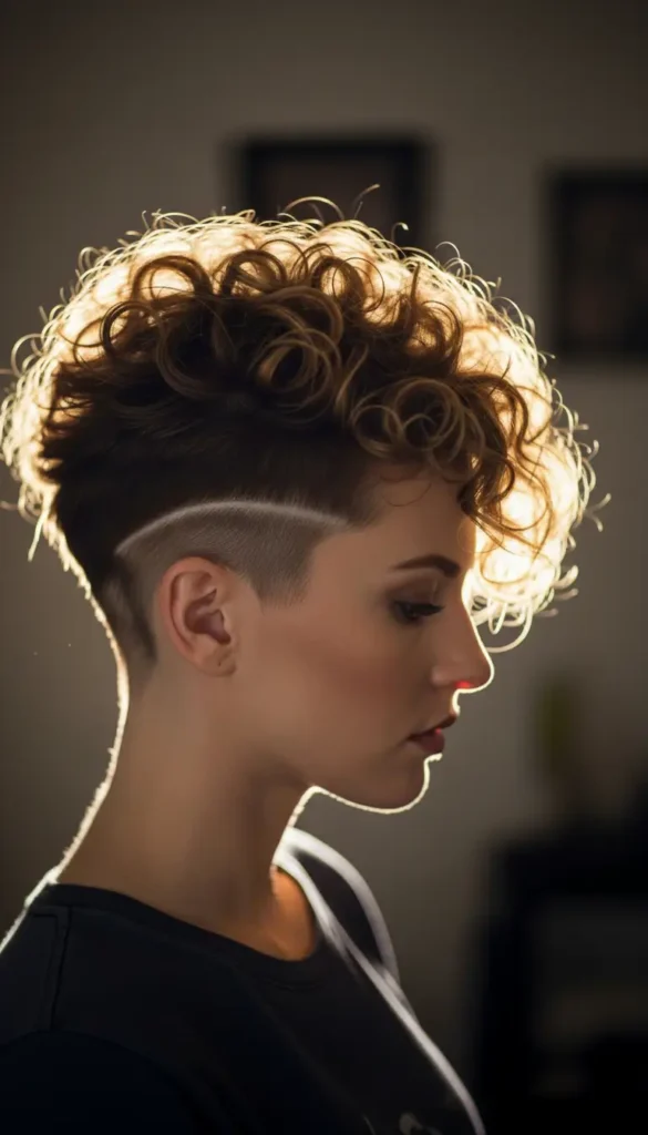 Curly Pixie Undercut Glow
