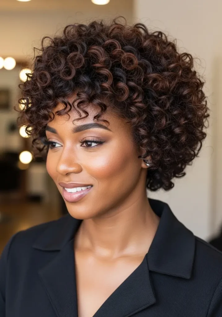 Curly Pixie with Volume