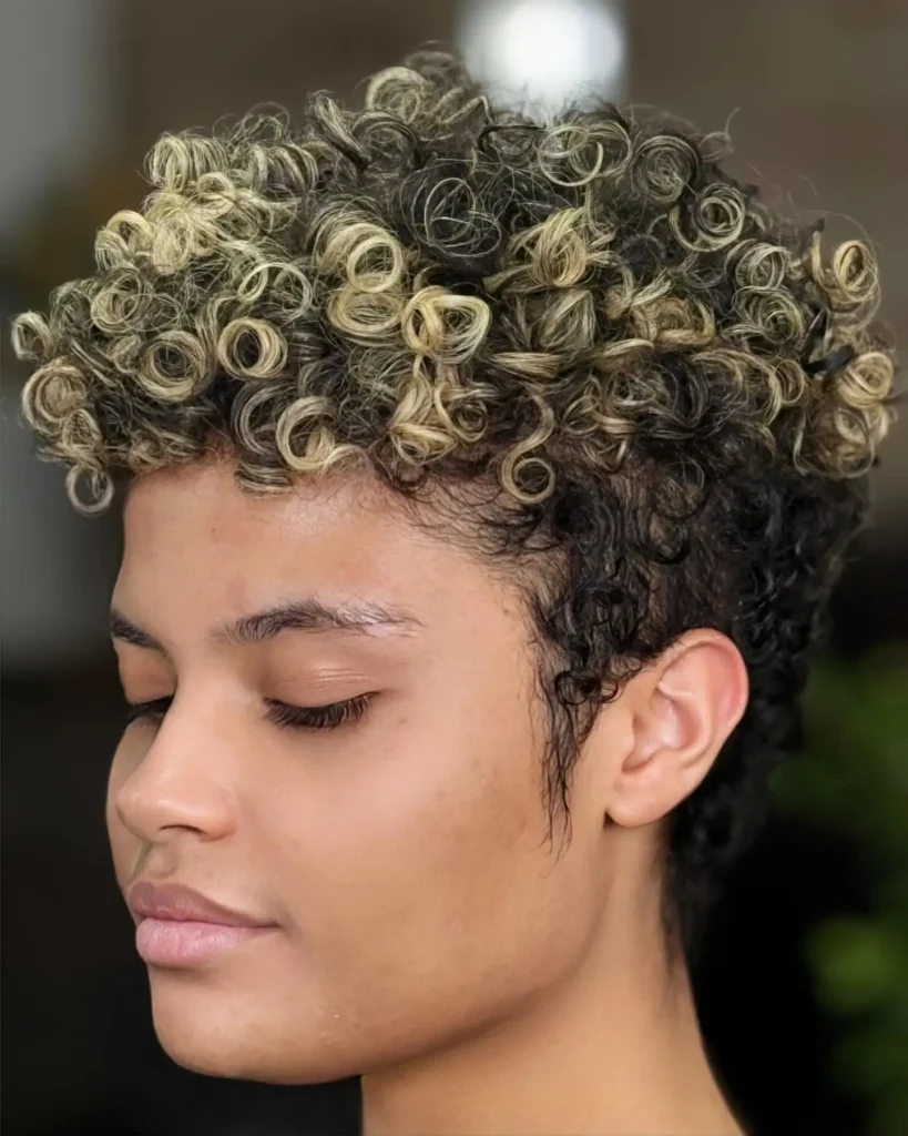 Curly Pixie with Volume