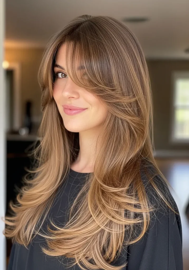 Curtain Bangs with Long Length