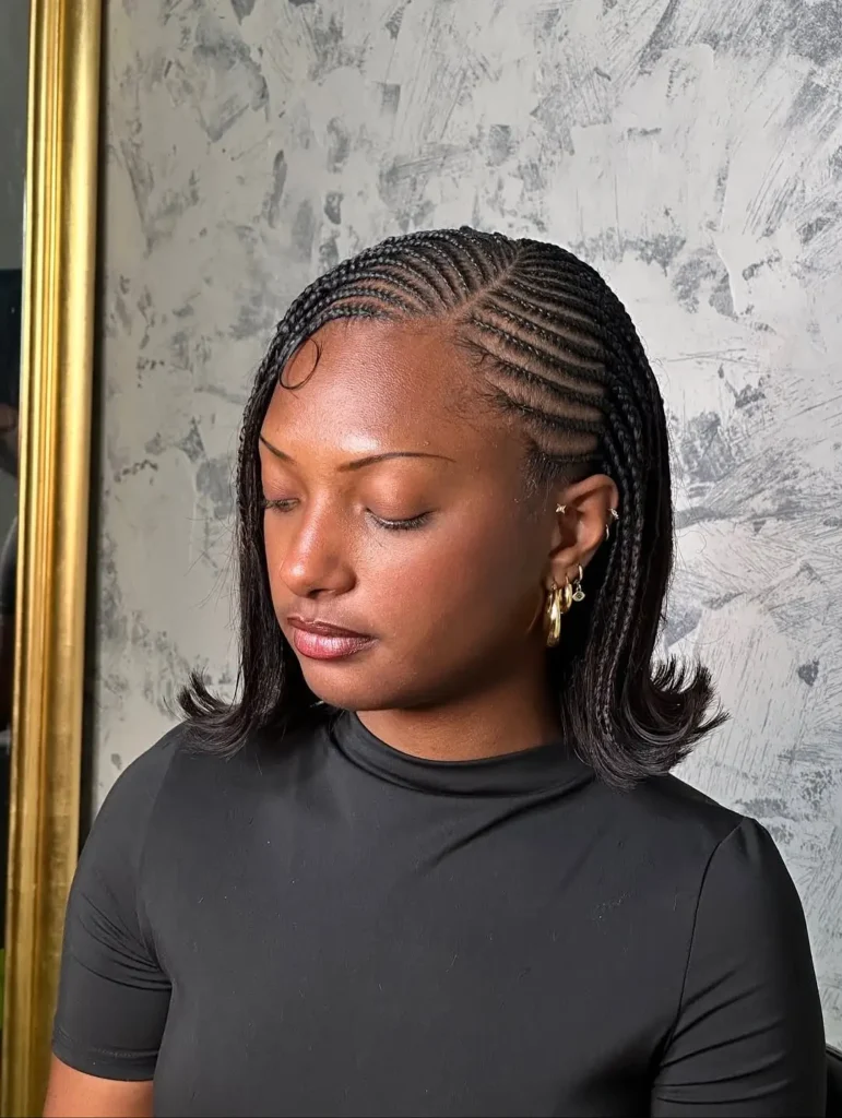 Fulani Braids Bob Length Style