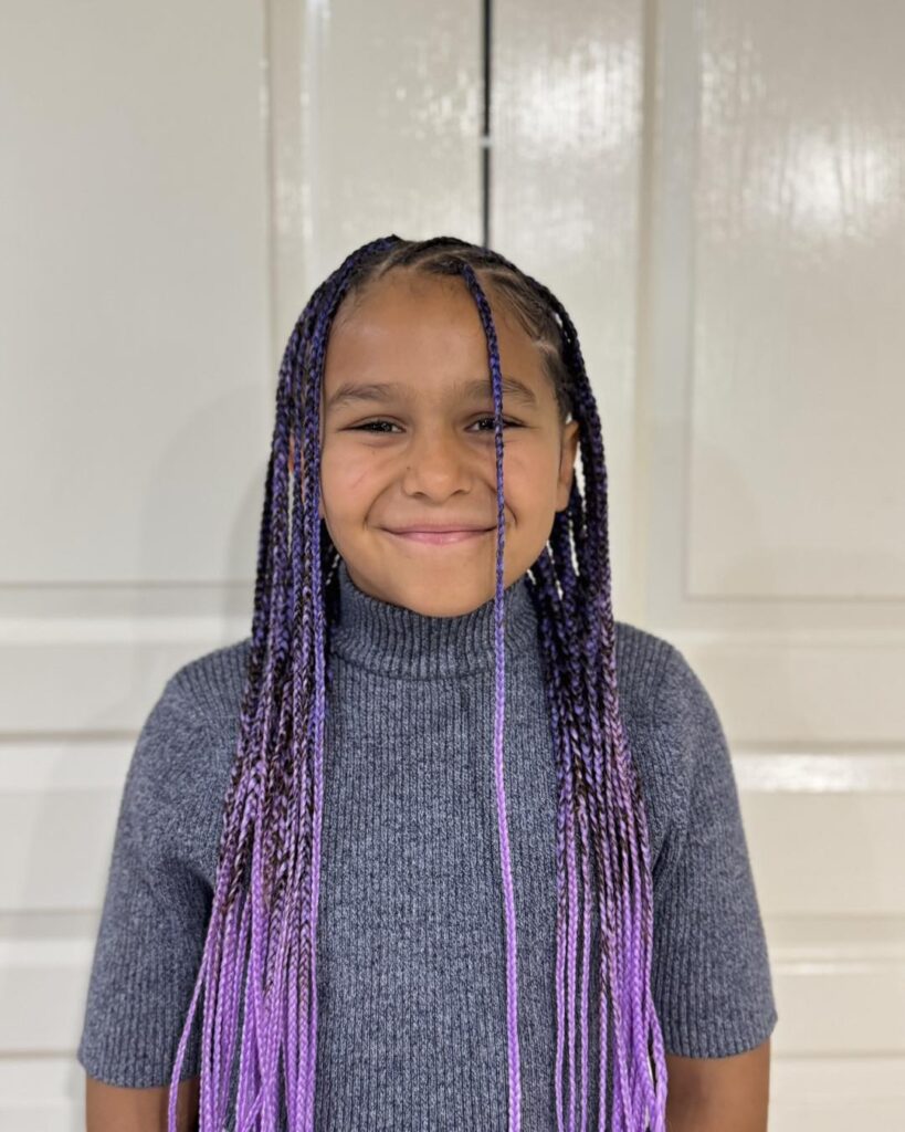 Fulani Braids with Colored Extensions