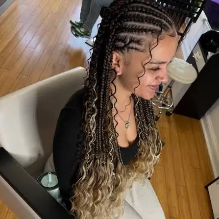 Fulani Braids with Curly Ends