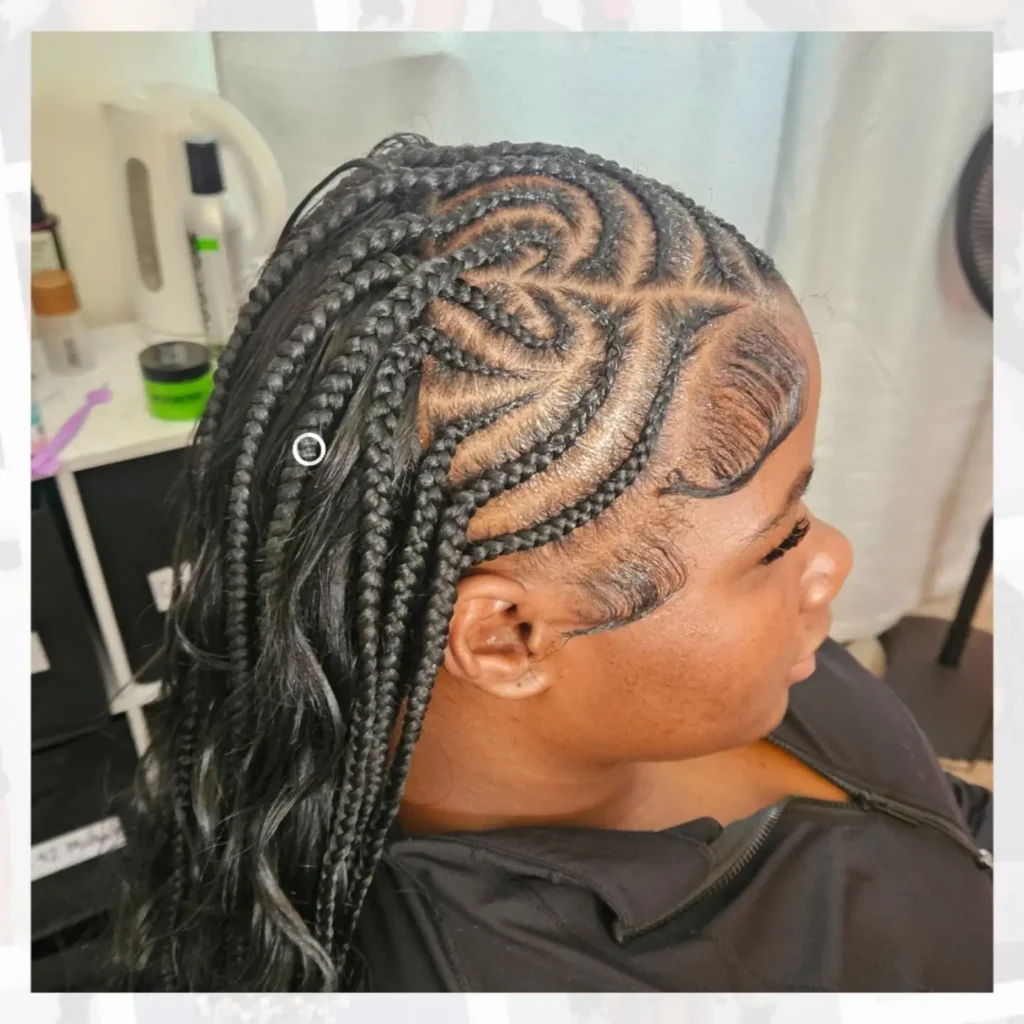 Fulani Braids with Heart Part Design