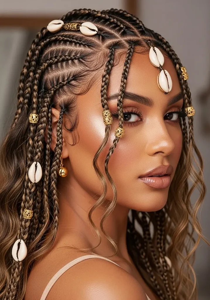 Fulani Braids with Loose Face Framing Pieces