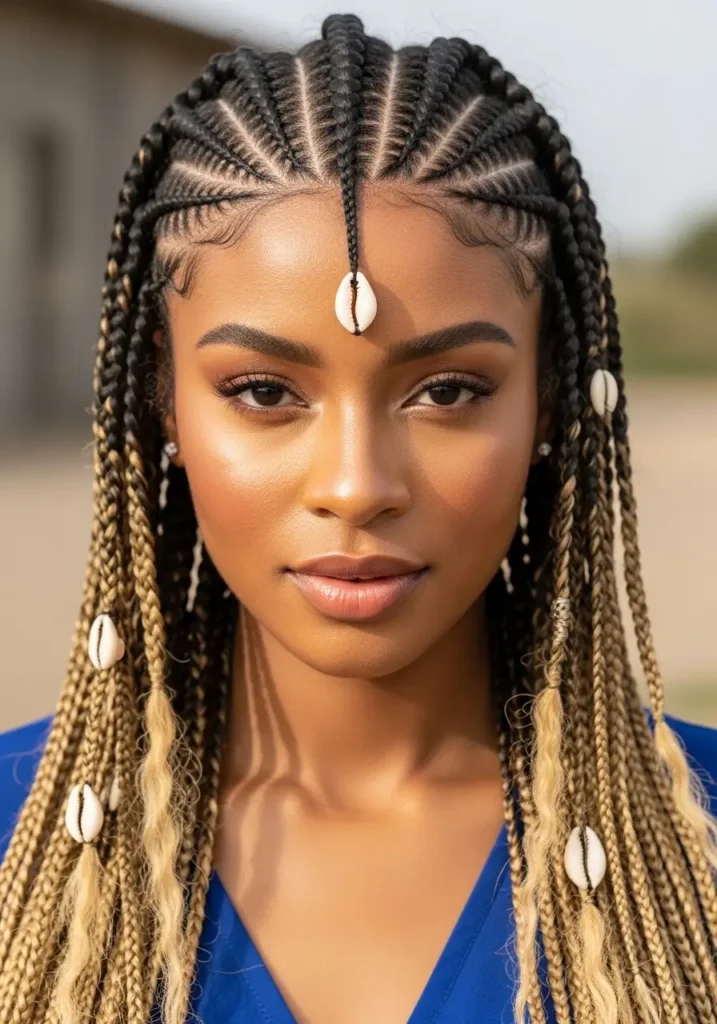 Fulani Braids with Natural Texture Finish