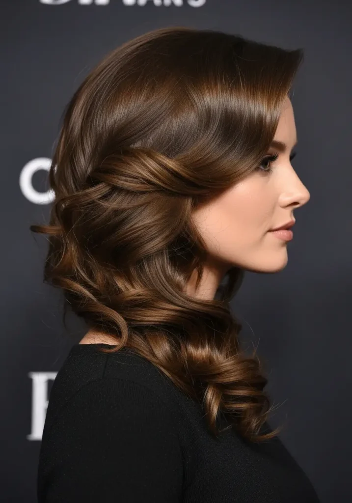 Glam Side Swept Curls