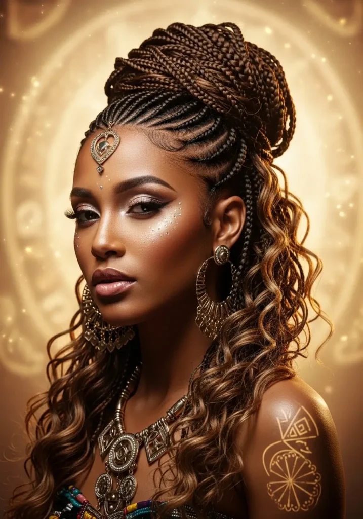 Goddess African Braids With Loose Curls
