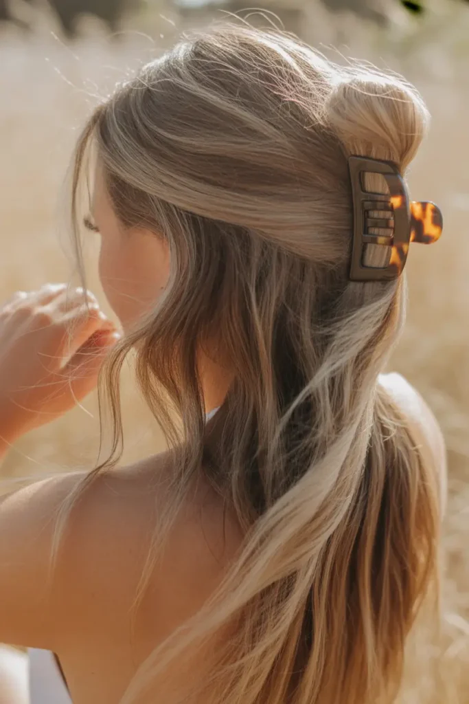 Half Up Claw Clip Twist