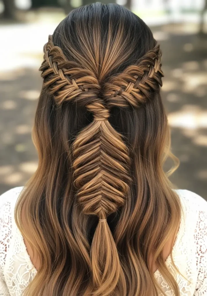 Half-Up Fishtail Braid