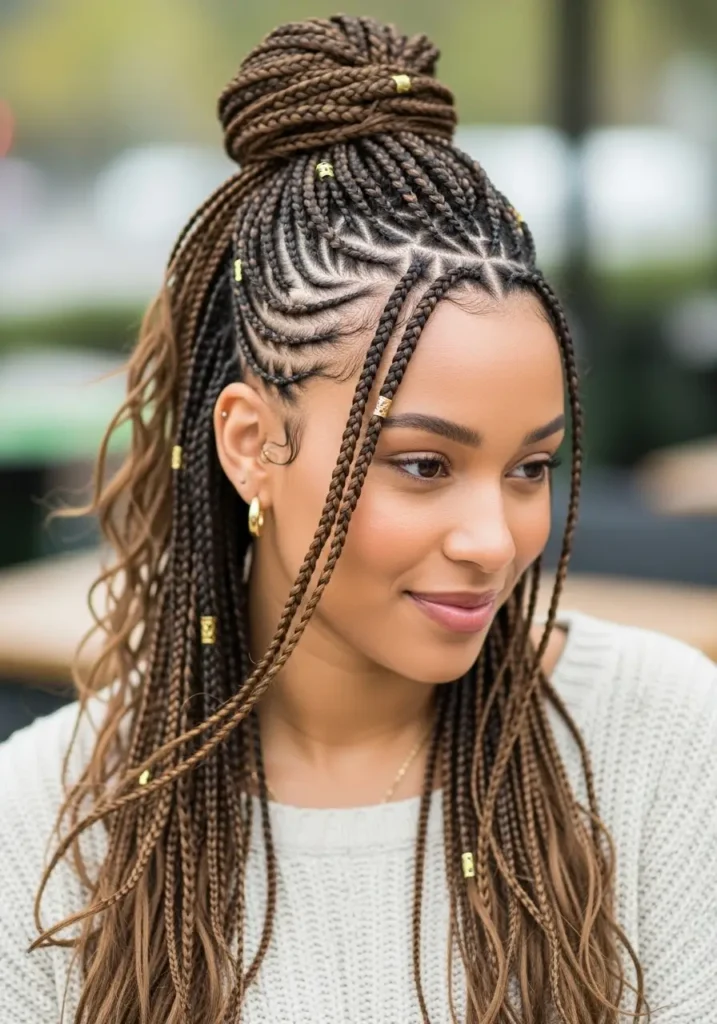 Half Up Fulani Braids for Everyday Style