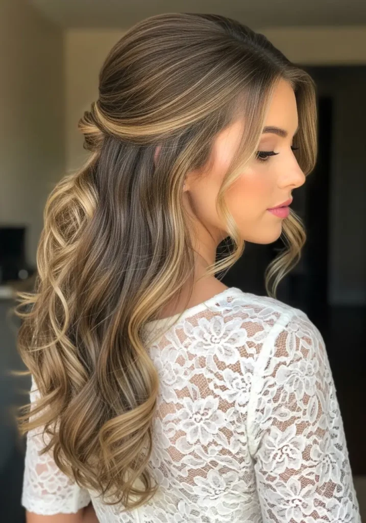 Half Up Soft Curl Style