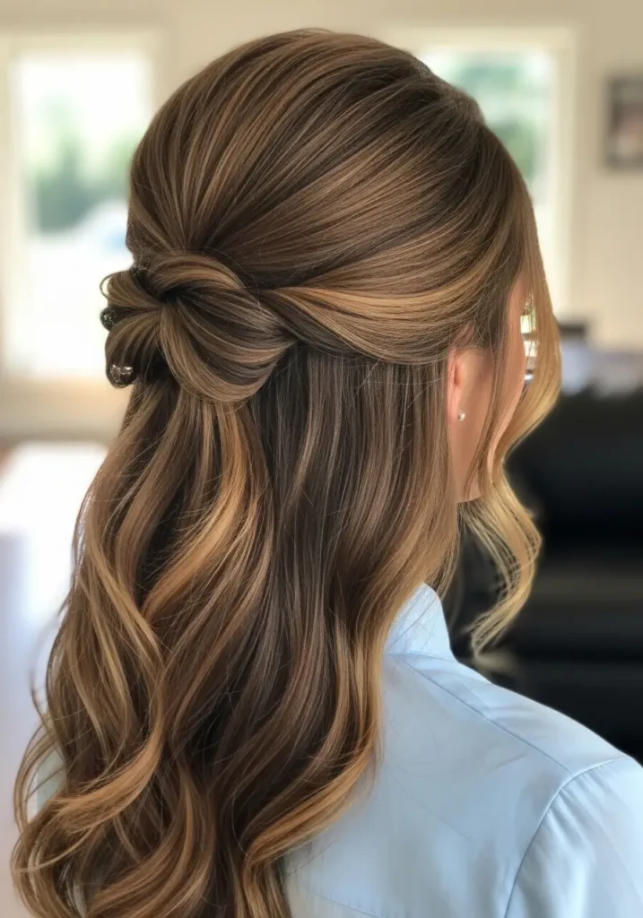 Half Up Twisted Style with Soft Volume