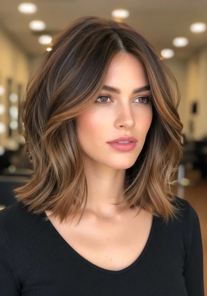Layered Lob Above Shoulders