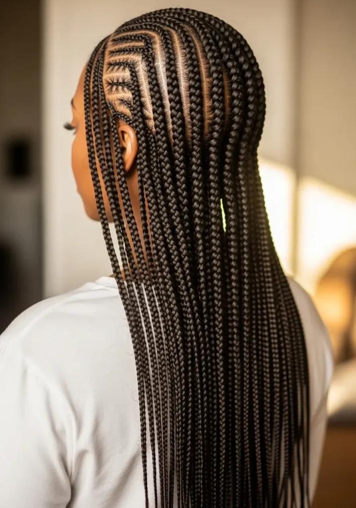 Long Waist Length African Braids