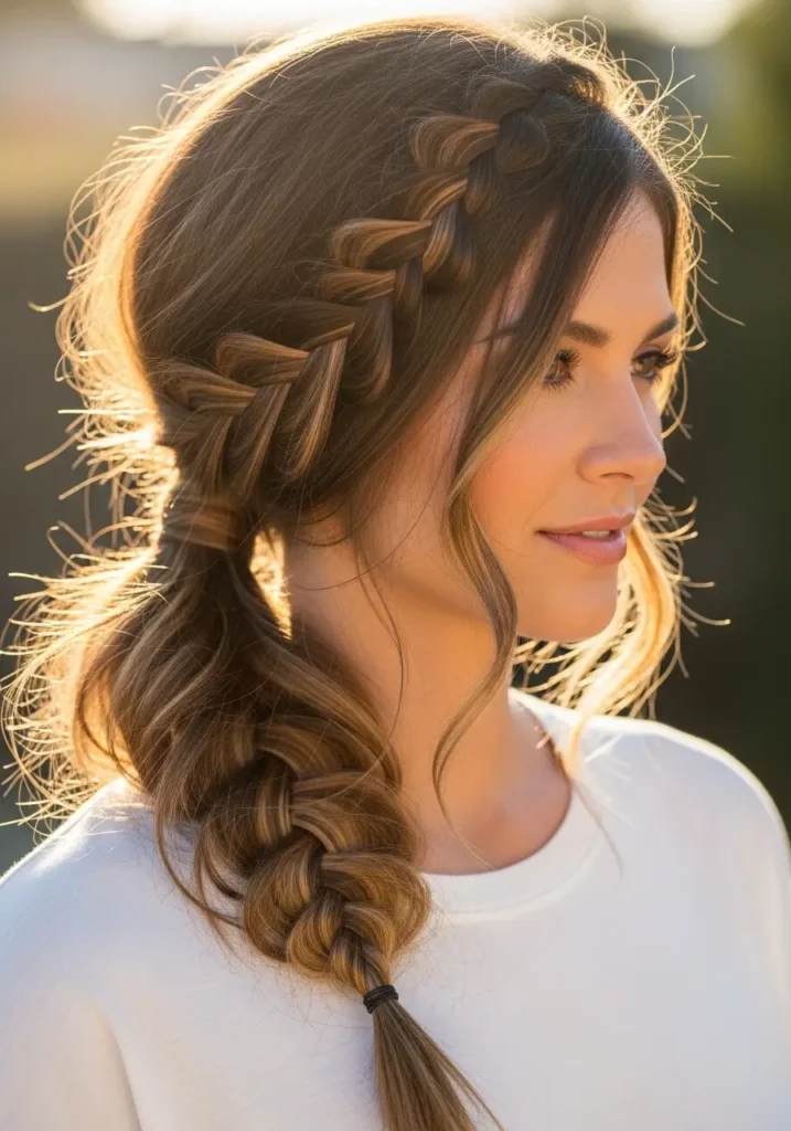 Messy Braided Side Pony
