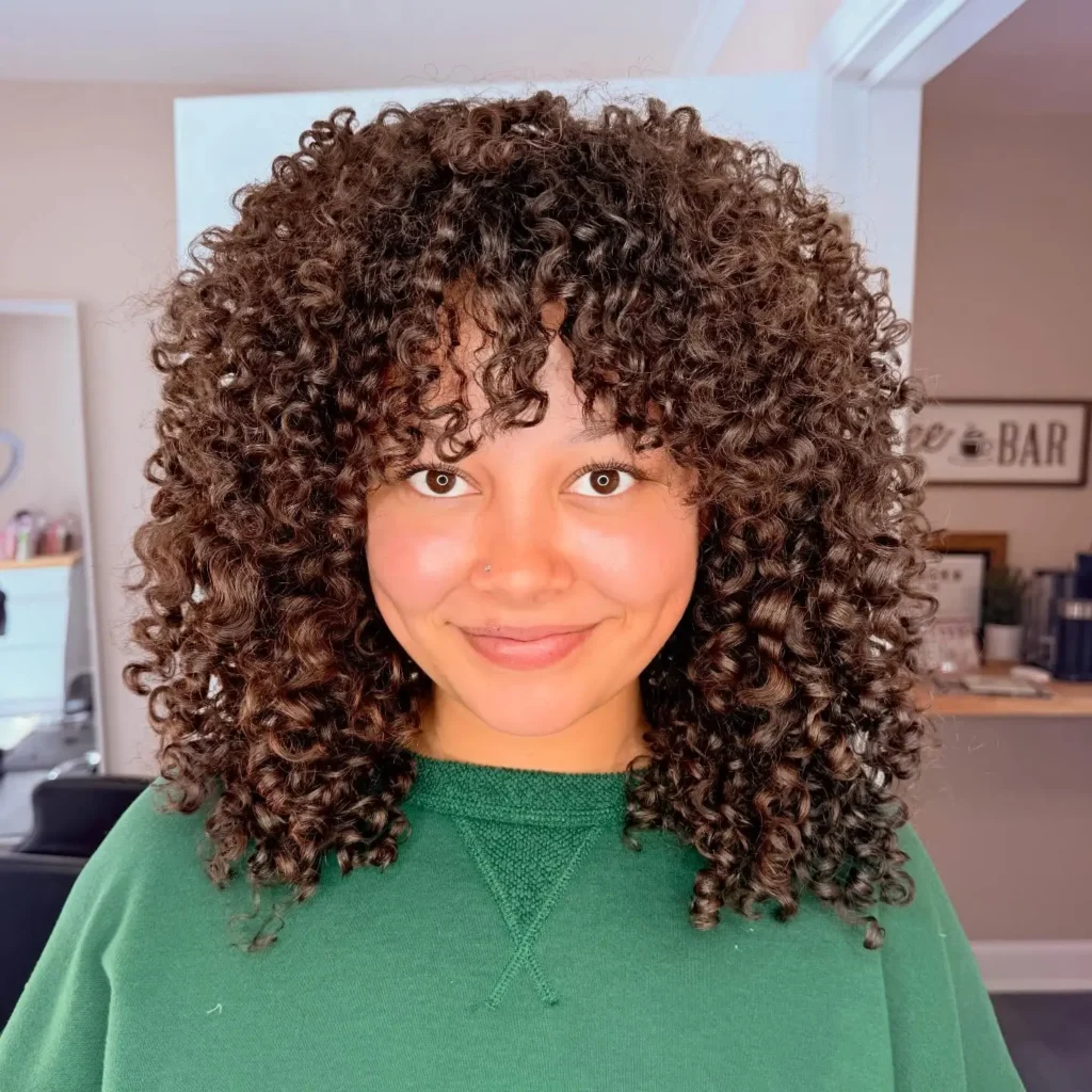Short Curly Cut with Bangs