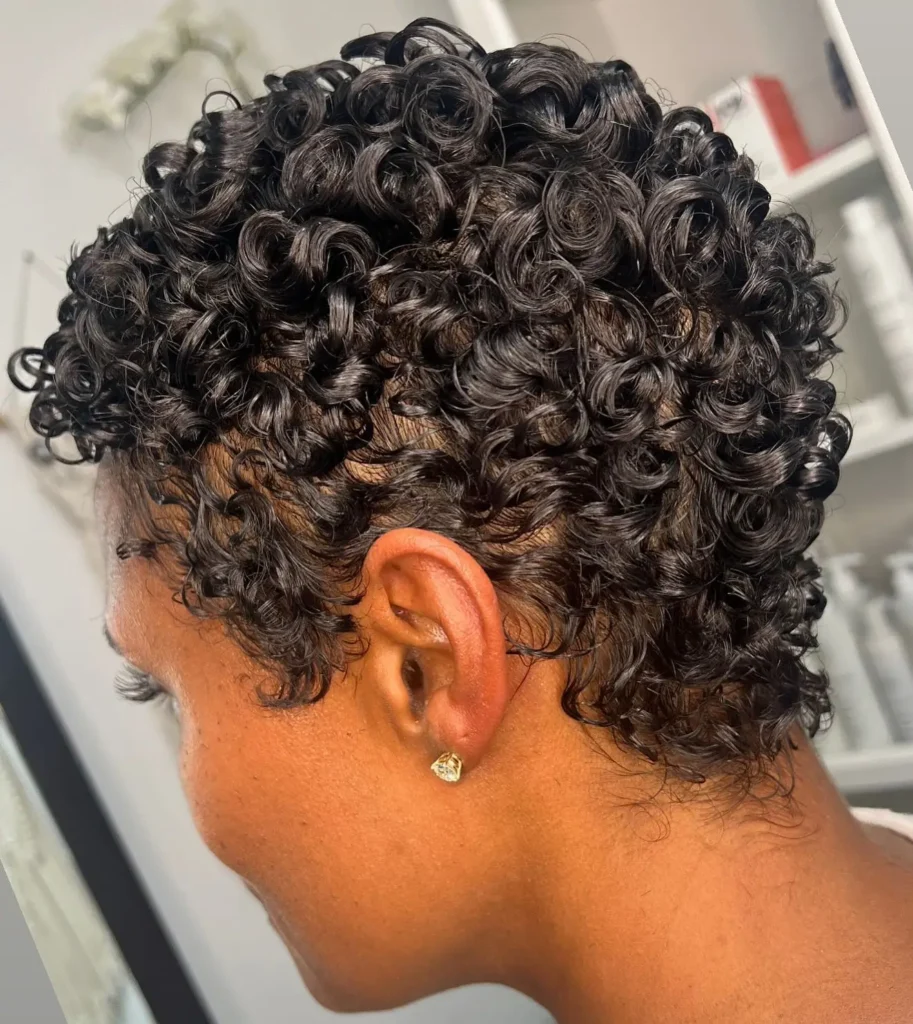 Short Curly Cut with Volume Crown