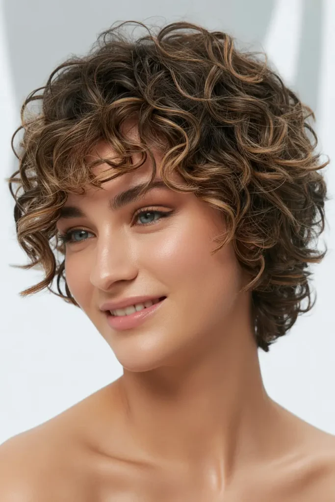 Short Curly Shag Cut
