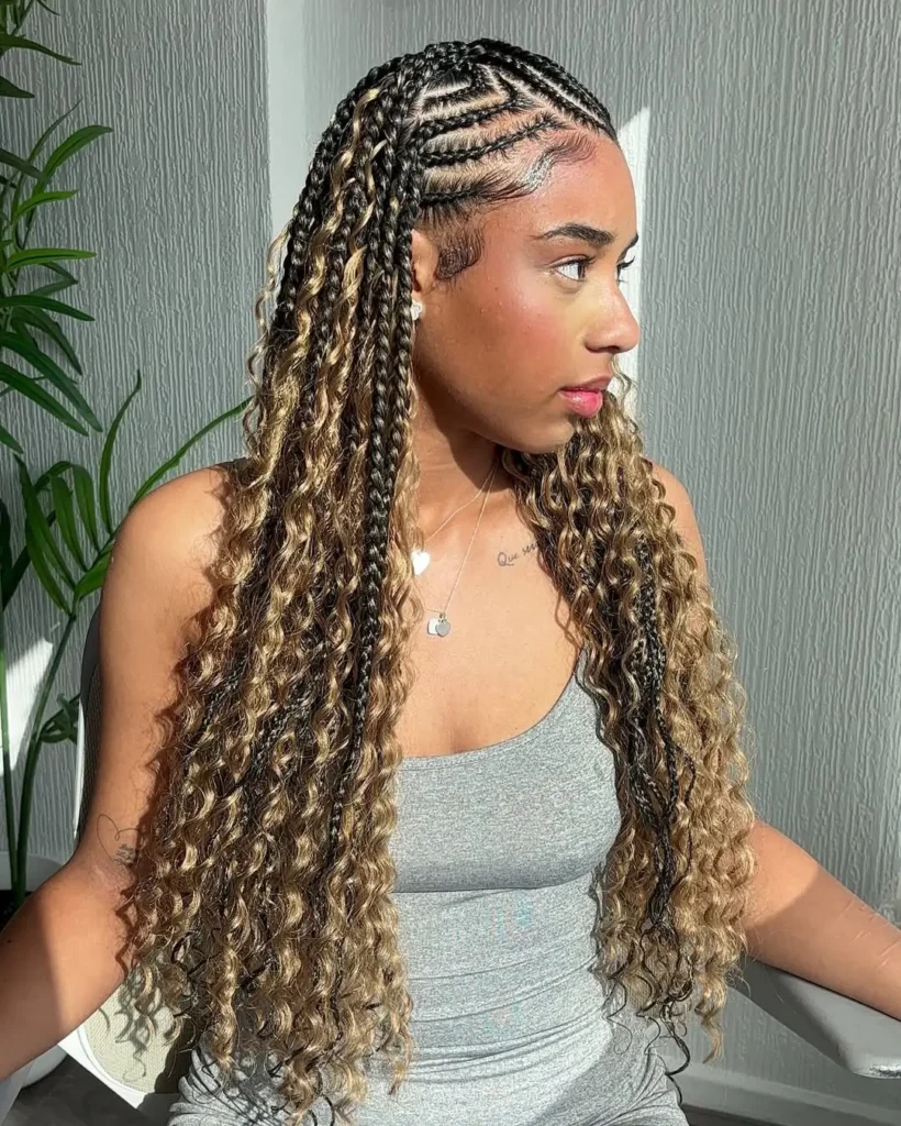 Side Swept Fulani Braids