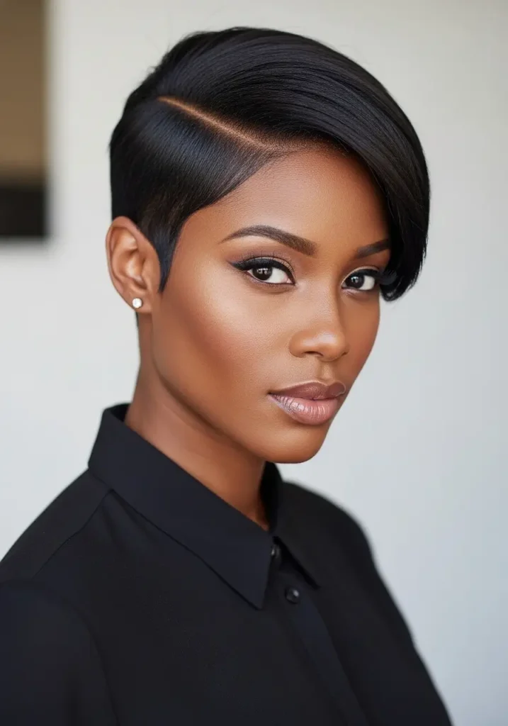Sleek Side-Part Pixie