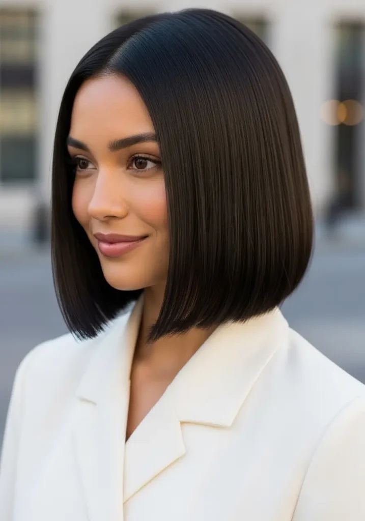 Sleek Straight Mid-Length Cut