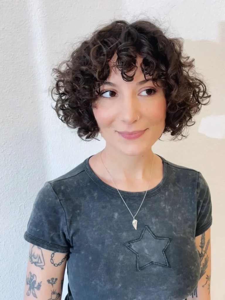 Soft Layered Curly Bob