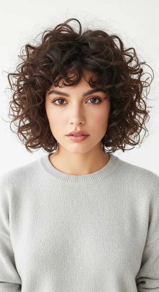 Textured Curly French Bob