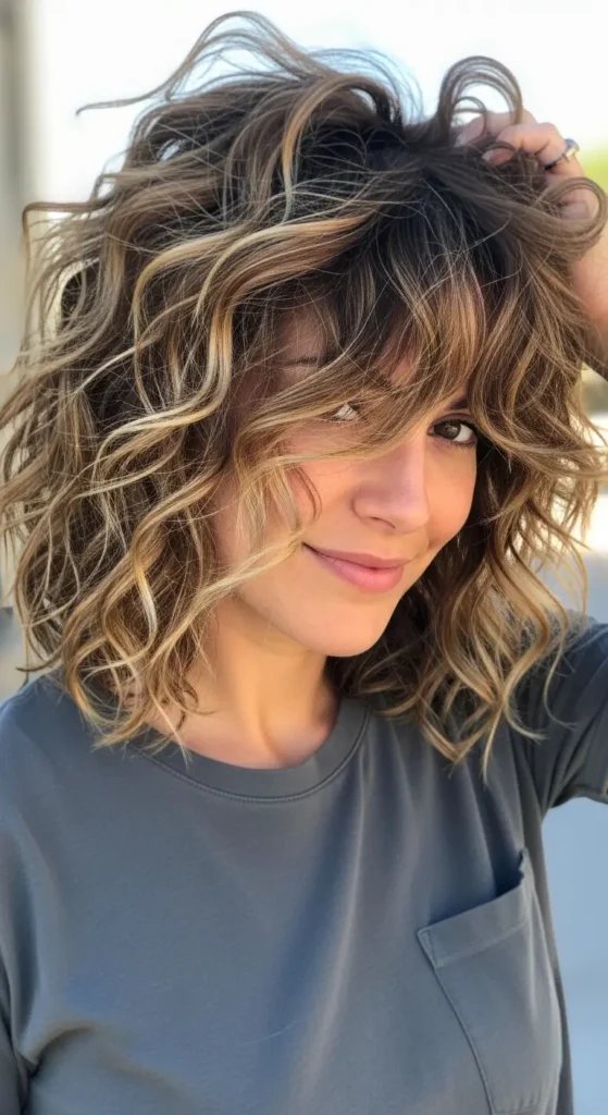 Tousled Curly Lob