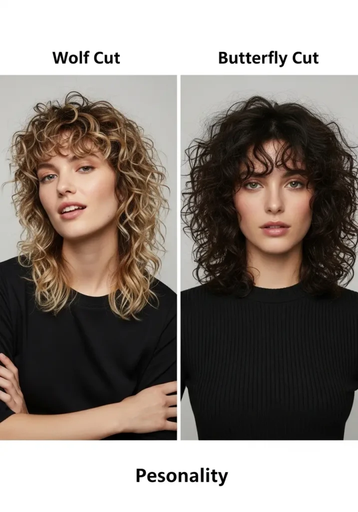 Wolf Cut vs Butterfly Cut for Curly Hair Personality