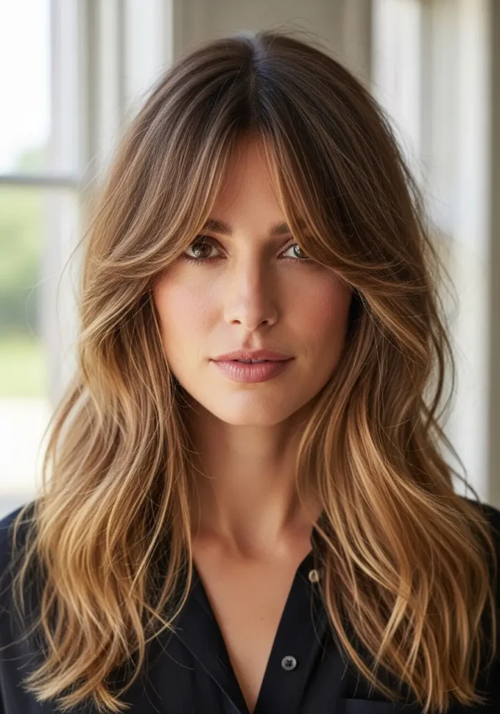 Airy Feathered Curtain Bangs