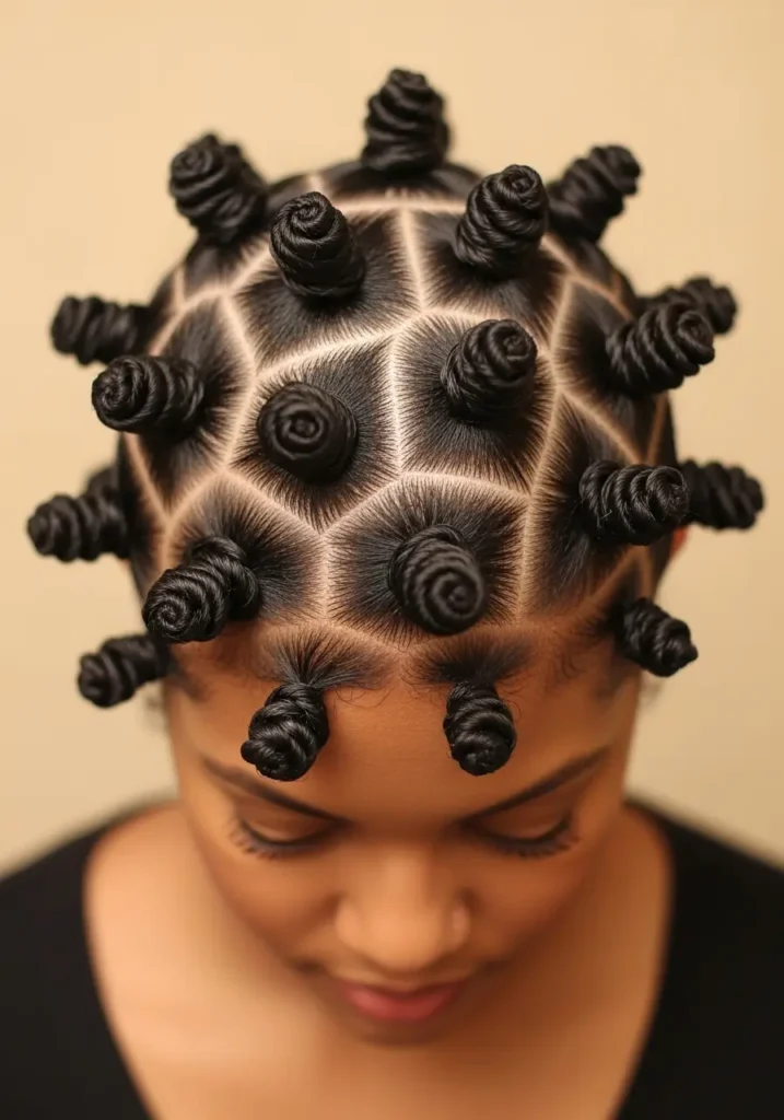 Asymmetrical Bantu Knots