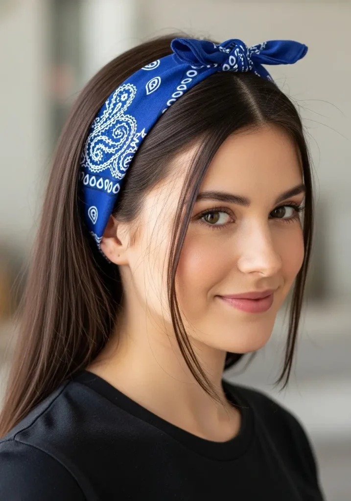 Bandana Headband with Straight Hair