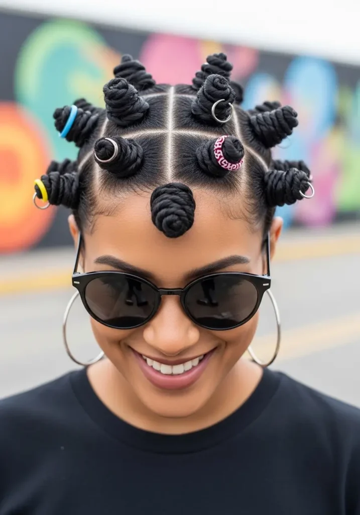 Bantu Knots for a Bold and Playful Vibe