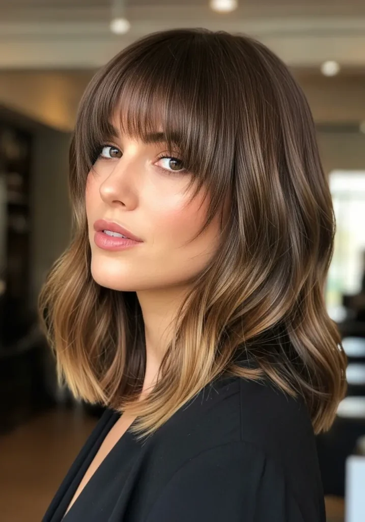 Blunt Curtain Bangs with Modern Shape