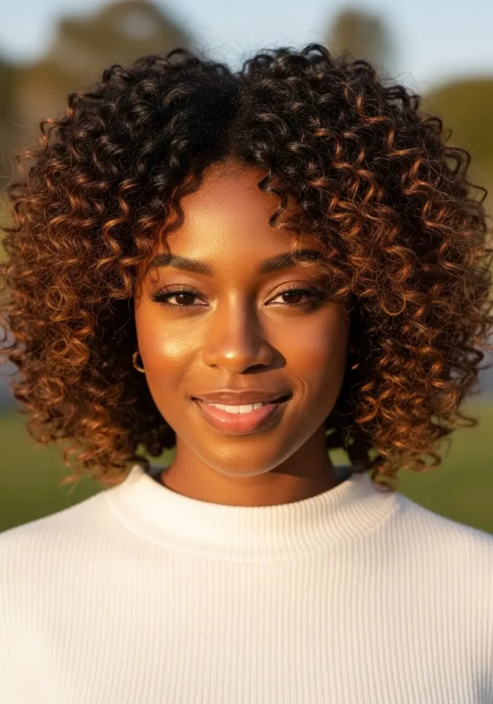 Bob with Curls and Highlights