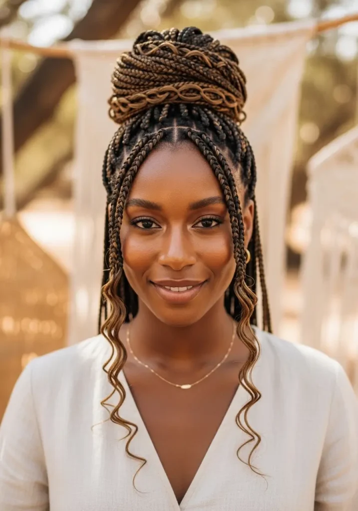 Boho Braids in a Bun