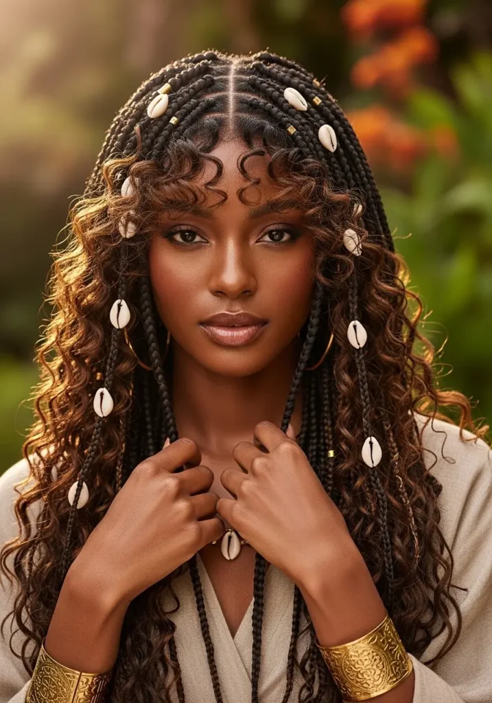 Boho Braids with Loose Face Framing Curls