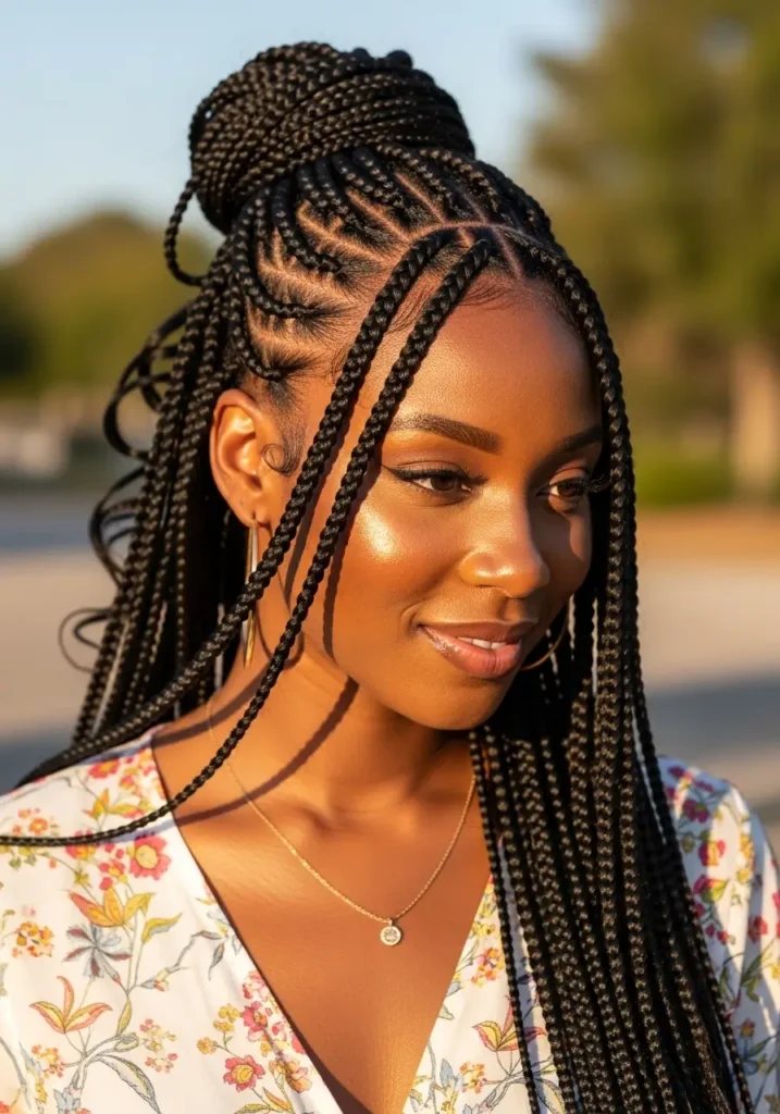 Boho Braids with Triangle Parts