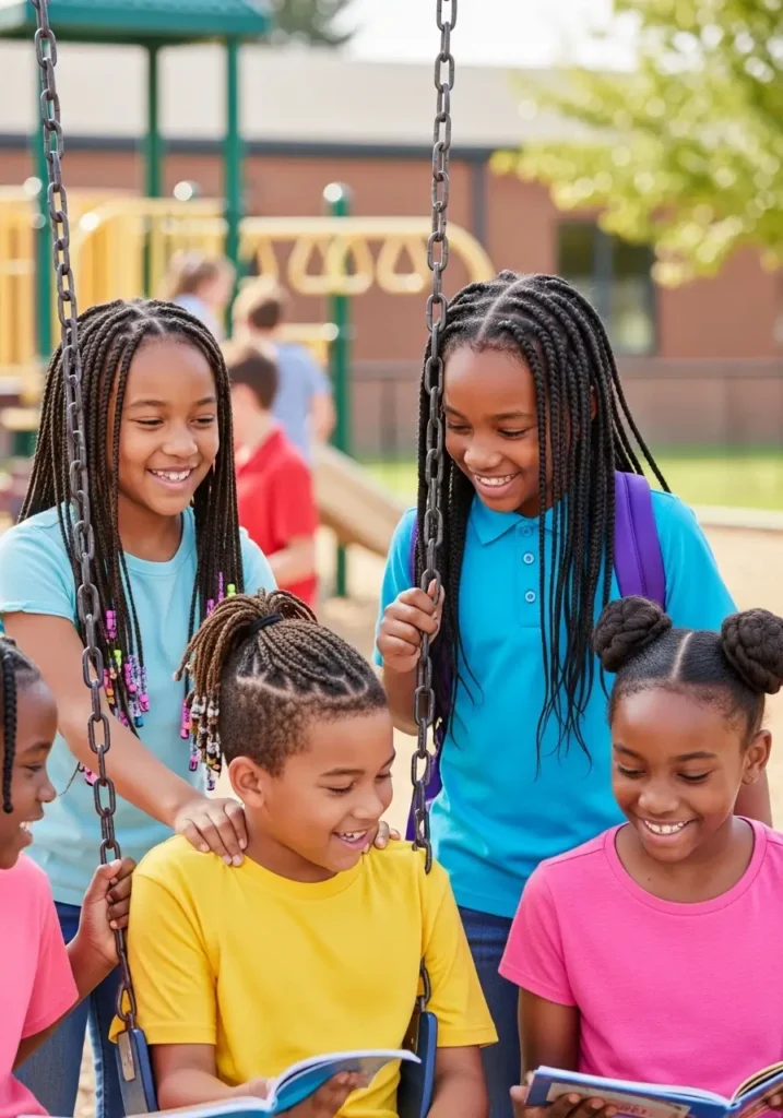 Box Braids for School
