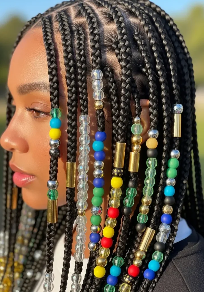 Box Braids with Beads