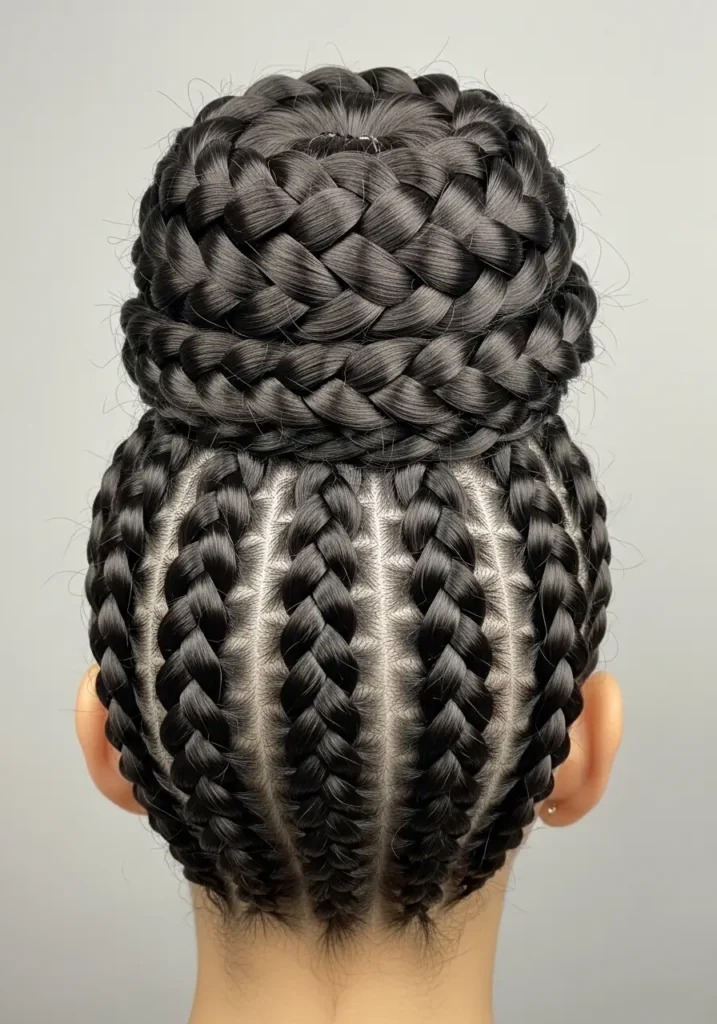 Braided High Bun with Elegant Finish