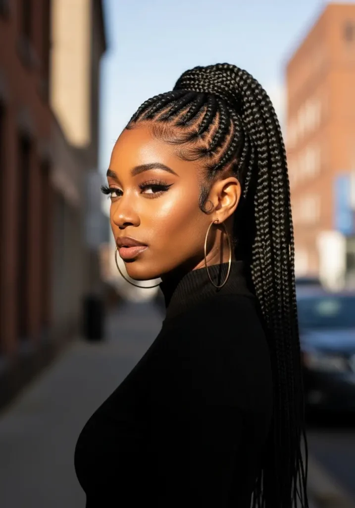 Braided Ponytail for a Chic Finish