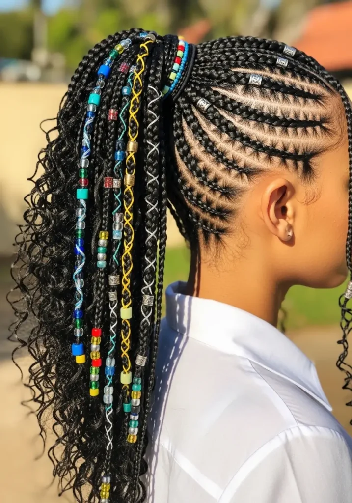 Braided Ponytail with Beads